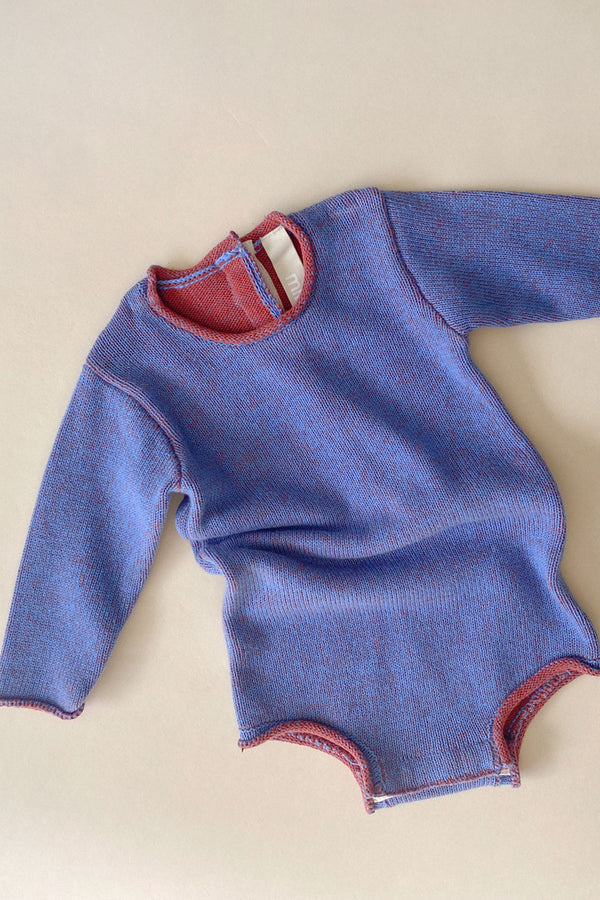 sapphire marle cotton knit seasonal onesie