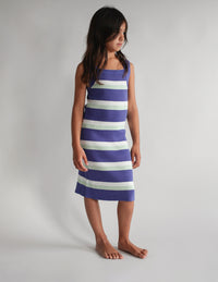 blueberry stripe knit dress