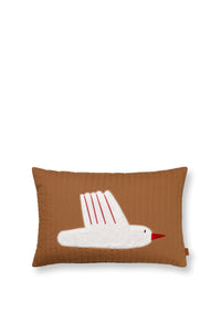 bird quilted cushion rectangular - sugar kelp - ferm  LIVING -