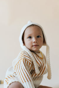 honeycomb wool and cotton bonnet