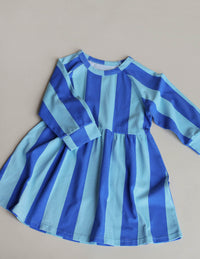 lapis stripe organic cotton dress