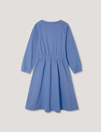 youth - organic cotton fleece dress - blue